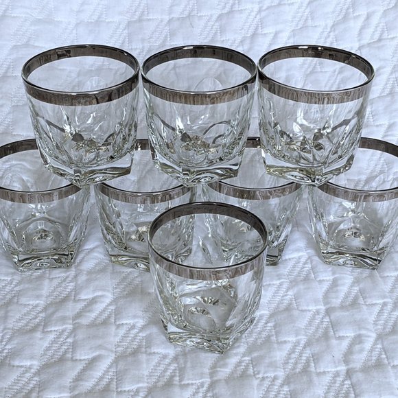 RETIRED 8 Hazel Atlas Gothic Arch Panel Whiskey Brandy Tumbler Glasses Set of 8 - Picture 1 of 8